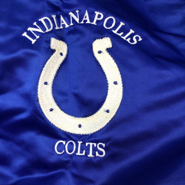 Vintage Indianapolis Colts NFL Satin Bomber Jacket. Made in The USA. 80s/90s. STARTER. Small