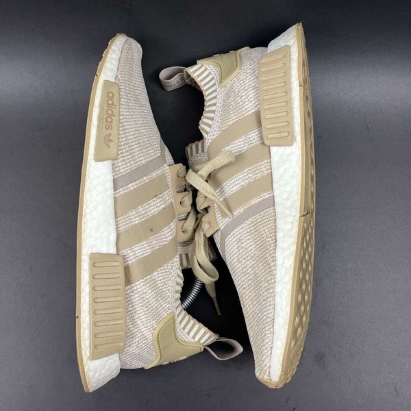 Adidas NMD R1 Primeknit Running Shoes Size 10.5 Linen Khaki BY1912 | SidelineSwap