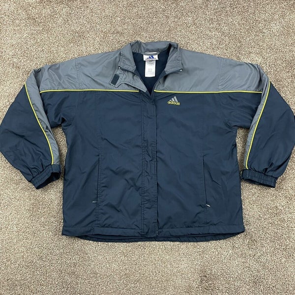 adidas Originals Logo Detailed Zipped Windbreaker in Blue for Men