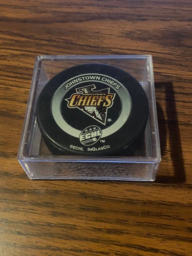 Johnstown Chiefs ECHL Hockey Puck with Case