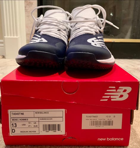 BRAND NEW New Balance Men's Turf Baseball Cleat T4040v6 Navy/White - Size 13