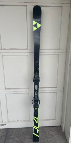 Used Men's 2020 Fischer 180 cm Racing RC4 World Cup GS Skis With Bindings Max Din 17