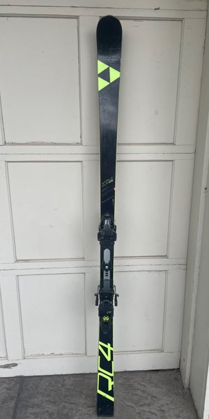 Used Men's 2020 Fischer 180 cm Racing RC4 World Cup GS Skis With Bindings Max Din 17