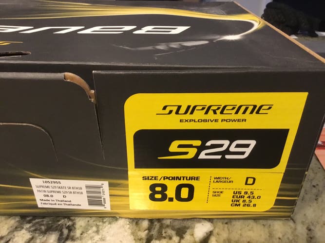 Bauer Supreme S29 ice skates Sr Size 8D