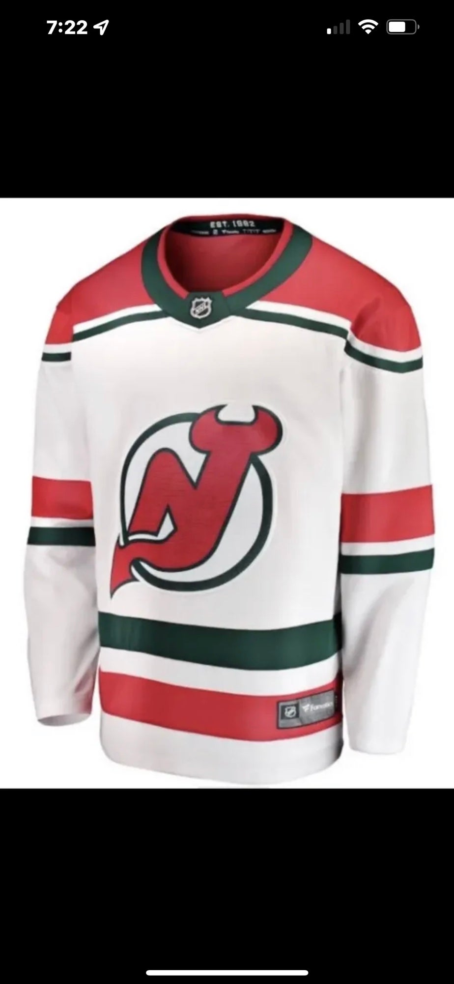 Fanatics, Shirts, New Msrp 35 Nhl Fanatics Breakaway New Jersey Devils  Green Alternate Jersey