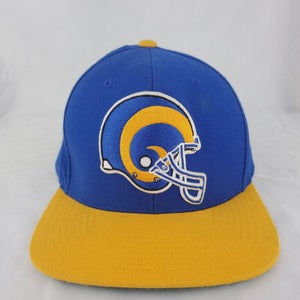 Mitchell & Ness NFL Vintage Los Angeles Rams Logo Yellow Blue SnapBack Cap Hat