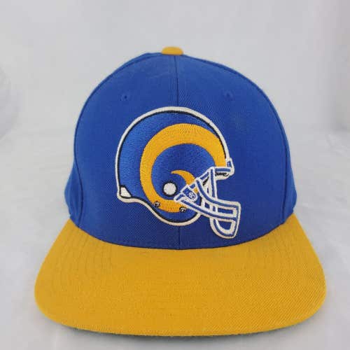 Mitchell & Ness NFL Vintage Los Angeles Rams Logo Yellow Blue SnapBack Cap Hat