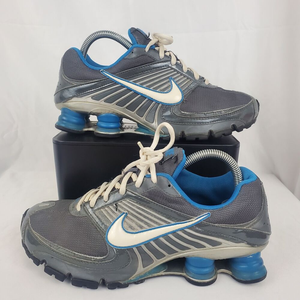 Women's Nike Shox Turbo 8 Gray Blue Sneakers Tennis Shoes Size 8.5  344948-013 | SidelineSwap