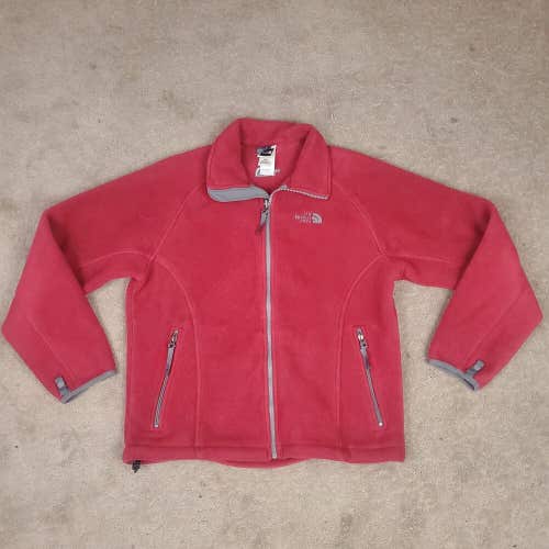 The North Face Full Zip Fleece Jacket Womens Size M Soft Red Active Windwall