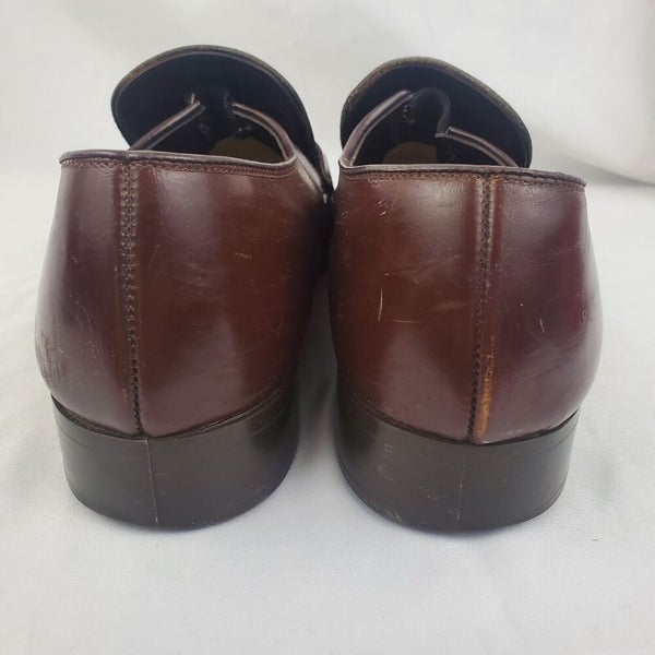 Sears Men\'s Dark Brown Leather Slip-On Loafers SEARS EASY FLEX VINTAGE MENS SIZE 9 B USA BROWN LEATHER  main image 4