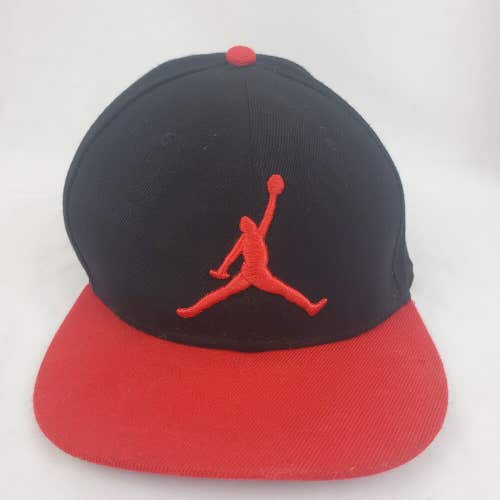 Air Jordan Black Red Snapback Hat Cap Jumpman Jordan Spell Out On Flat Bill