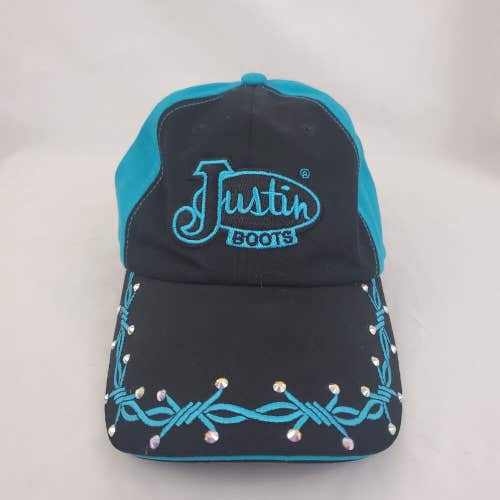 M&F WesternJustin Boots Womens Strapback Cotton Hat Cap Studded Rhinestone Cap