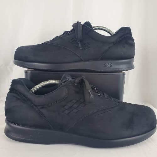 SAS Free Time Black Suede Comfort Walking Casual Shoes Womens 11.5 W Wide