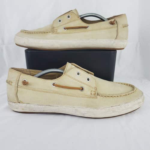 Frye 3480119 CMN Norfolk Deck Cement Leather Casual Mens Boat Shoes Size 11.5