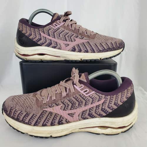 Mizuno Wave Rider 24 Women's Size 9 Purple Waveknit Running Shoes J1GD207563
