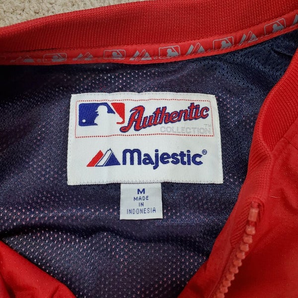 Majestic Cardinals Baseball Mens M Nylon Quarter Zip Jacket Windbreakr  Pullover