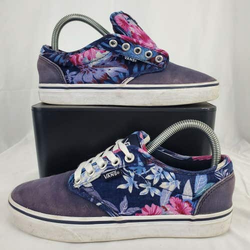 Vans Old Skool Purple and Floral Casual Slate Athletic Shoes Womens Size 7