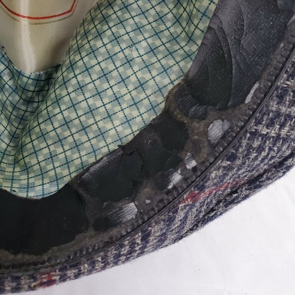 Vintage Knox Black Red Plaid Fedora Hat Mens Size 7