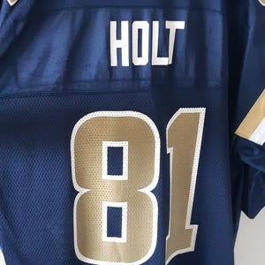 Blue Reebok Rams Jersey, Holt #81, size Large