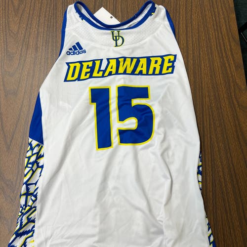 New Womens Adidas White Delaware Lacrosse Jersey Medium