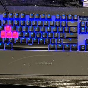 SteelSeries Apex Pro Wired Mechanical Adjustable Switch Gaming Keyboard with RGB Backlighting.