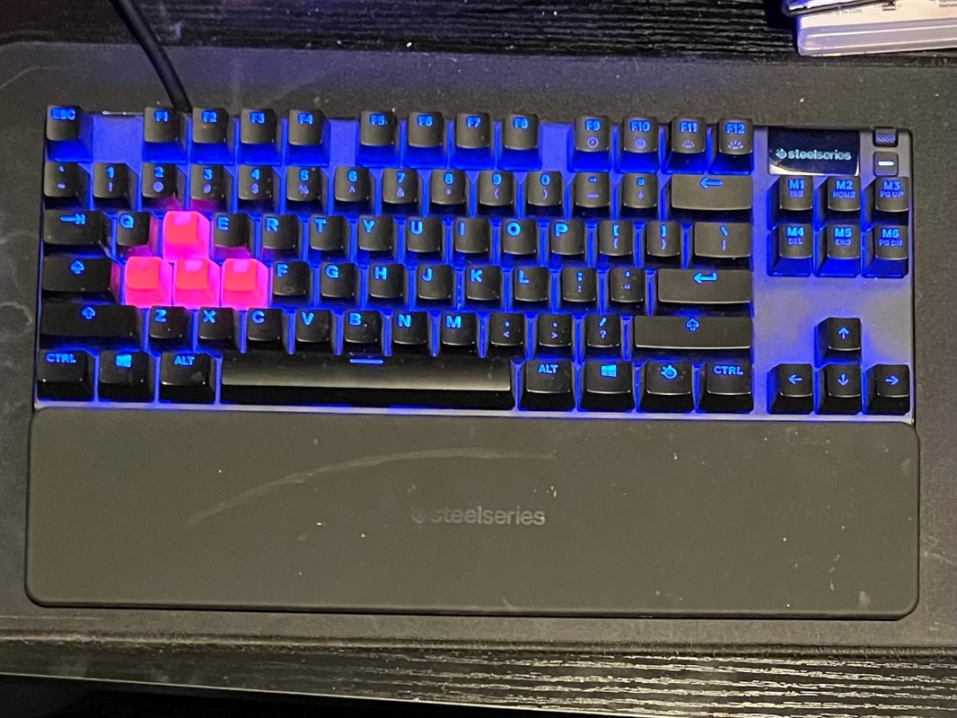 SteelSeries Apex Pro Wired Mechanical Adjustable Switch Gaming Keyboard with RGB Backlighting.