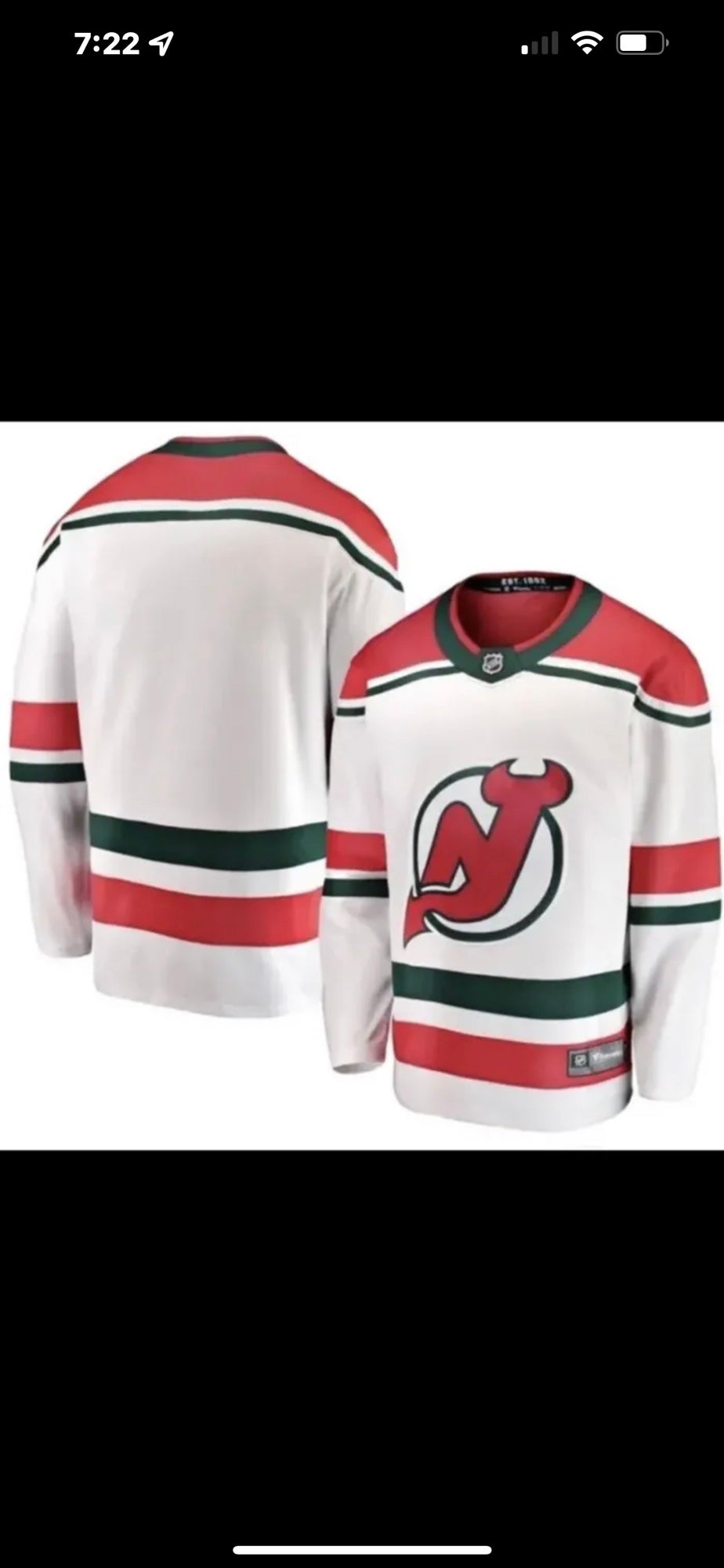 Men's Fanatics Breakaway New Jersey Devils Alternate Jersey Medium