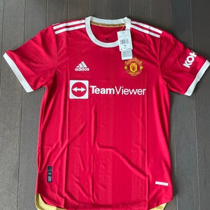 Adidas Manchester United Home Authentic Soccer Jersey $130 Red White NEW