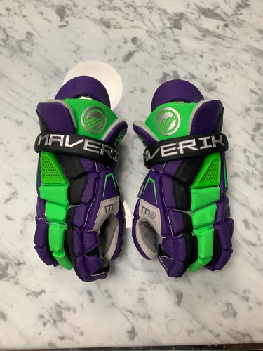 Maverik M5 Lacrosse Gloves - New Custom Purple and Green (Retail $150)