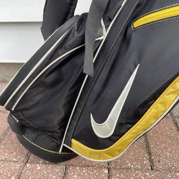 Nike Machspeed Jr Youth Kids Golf Bag Carry Stand Black Yellow 28