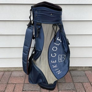 Vintage Nike Golf Cart Bag Blue Black Beige White Logo 5-Way Divider