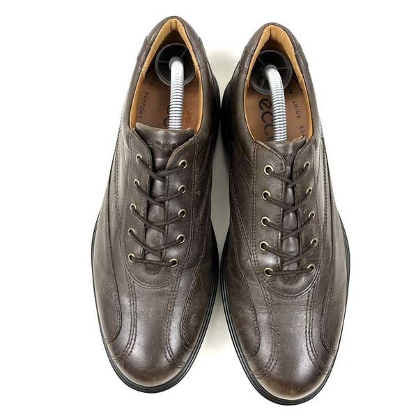 ECCO Hydromax Golf Shoes Cleats Brown Leather Bicycle Toe 