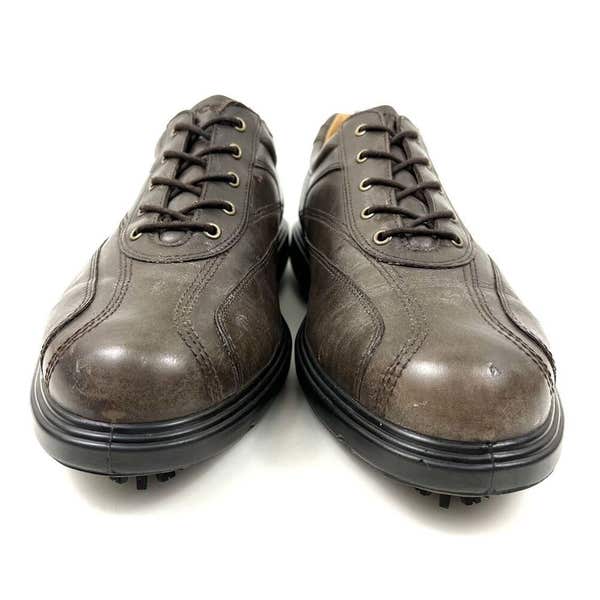 ECCO Men\'s Golf Shoes Size 42 Brown Leather Hydromax Excellent Condition ECCO Hydromax Golf Shoes Cleats Brown Leather Bicycle Toe  main image 3