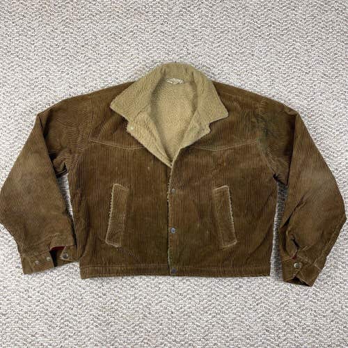 Vintage Montgomery Ward 101 Powr House Corduroy Sherpa Lined Jacket 50s 60s