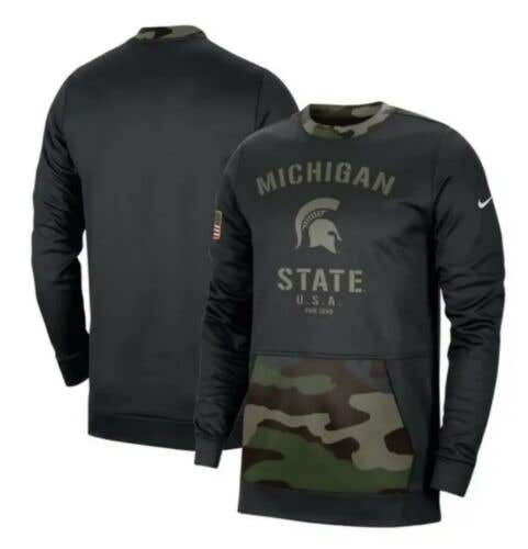 NWT mens S/small nike MSU spartans camo long sleeve sweatshirt military appreciation