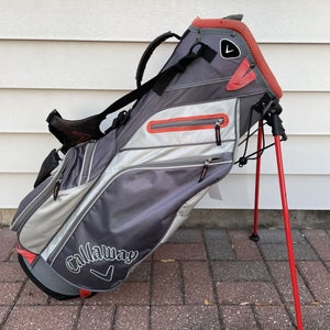 Callaway Fairway Golf Stand Carry Bag Dual Straps Gray Orange White 6 Way