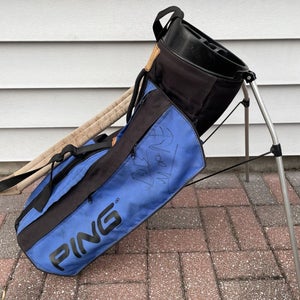 READ FLAWS Ping Karsten Hoofer 4 Way Divider Vintage Golf Stand Bag Blue Black