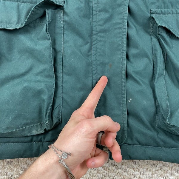 Eddie Bauer Sportshop Button Up Quilted Chore Hunting Jacket Green
