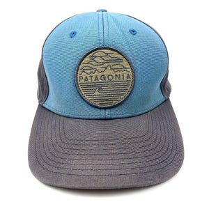 Patagonia Hat Cap Circle Patch Logo Snapback Canvas Blue Gray
