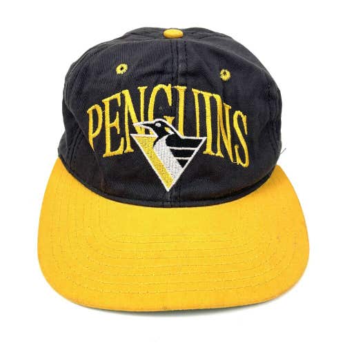 Pittsburgh Penguins Snapback Hat Cap Vintage NHL The Game Black Yellow Hockey