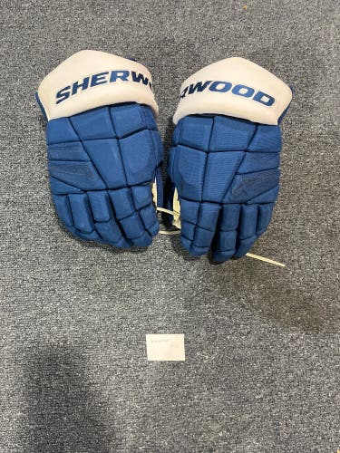 Used Blue Sherwood Rekker Element One Pro Stock Gloves Lehkonen 14” (Shortened Cuff)