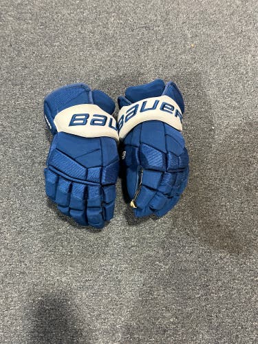 Used Blue Bauer Supreme 2S PRO Pro Stock Gloves Colorado Avalanche Toews 14”