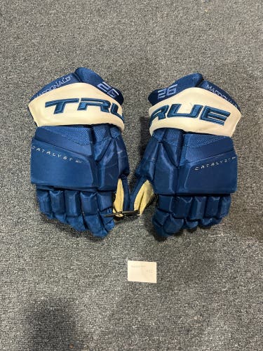 Used Blue True Catalyst 9X Pro Stock Gloves Colorado Avalanche MacDonald 14”