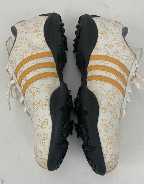 ADIDAS DRV ISA LASER Women's Sz 10.5 White Orange Waterproof Golf Shoes 737488