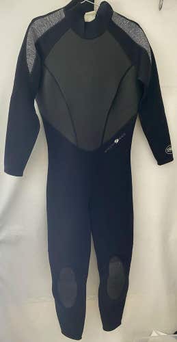 WOMENS DEEP SEE 3/2mm Black & Gray FULL BODY WETSUIT Size 11-12