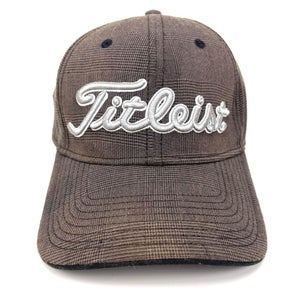 Titleist Spell Out Logo Plaid Pattern Embroidered Front Back Strapback Hat