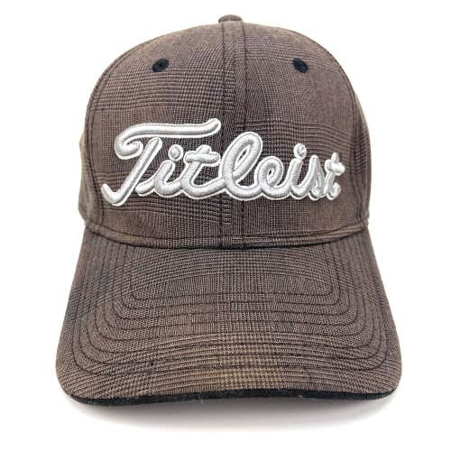 Titleist Spell Out Logo Plaid Pattern Embroidered Front Back Strapback Hat