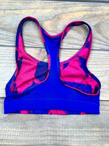 Nike Racerback Dry Fit Dark Charcoal/Pink Splatter Sports Bra Pre