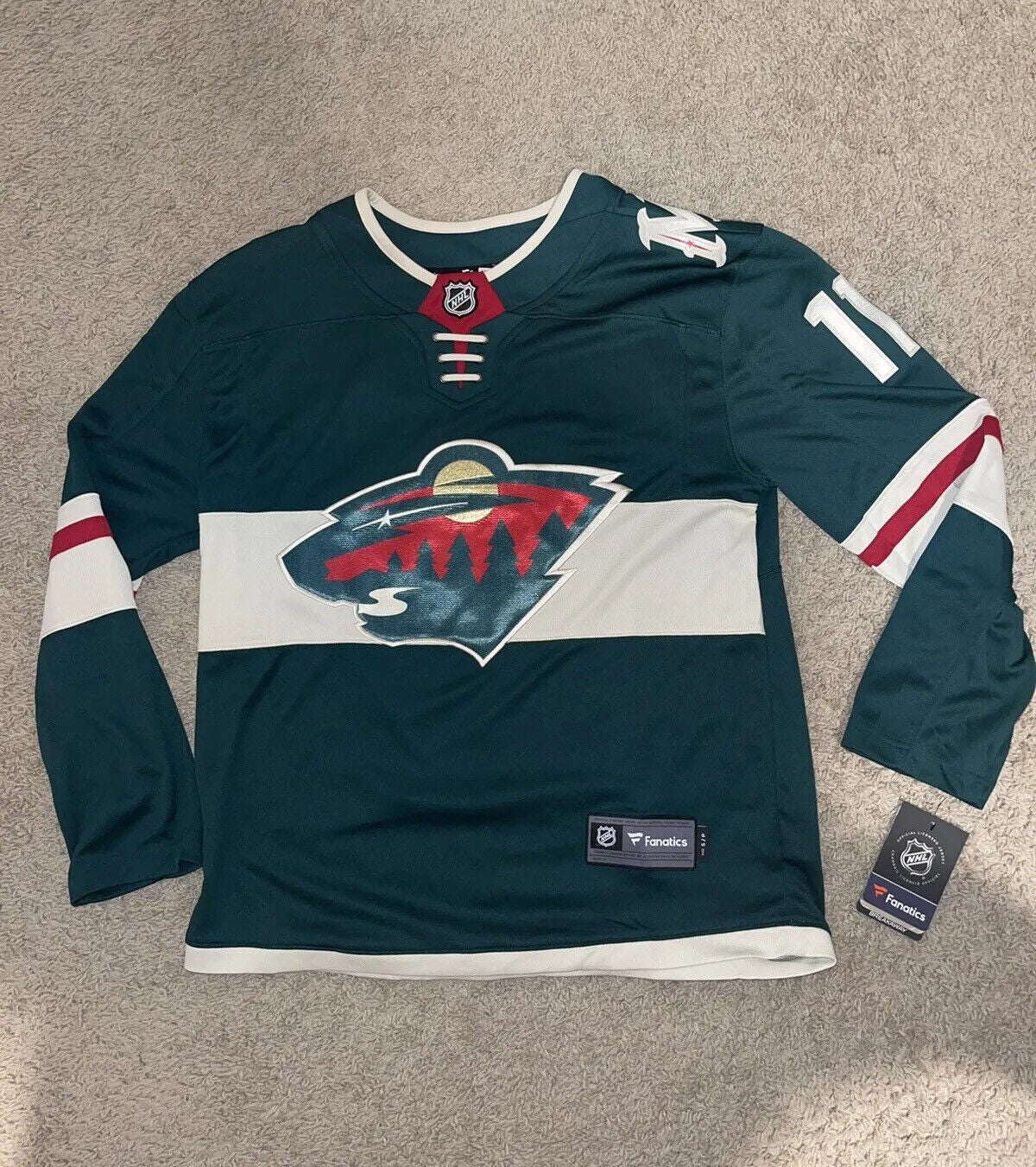 NHL Minnesota Wild Away White Parise Mens Breakaway Player Jersey #11 Large  NWT