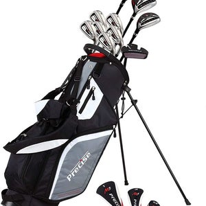 Precise M5 Complete Mens Golf Set (Black/White, 15pc, RH) NEW
